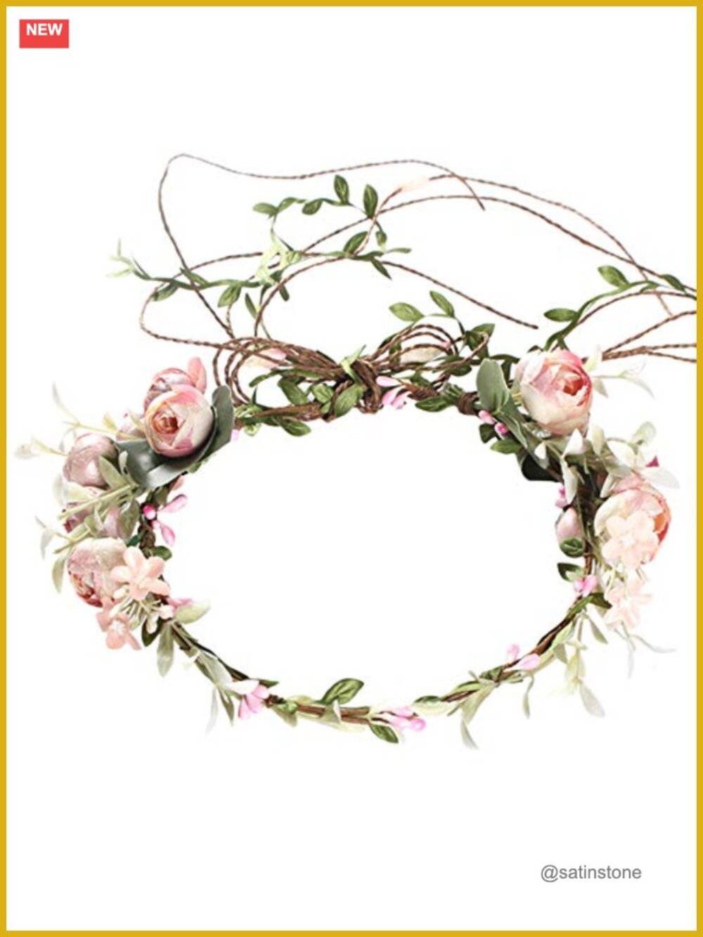 Flower Headband Rose Crown Floral Leaf Hair Hoops Headpiece Wreath